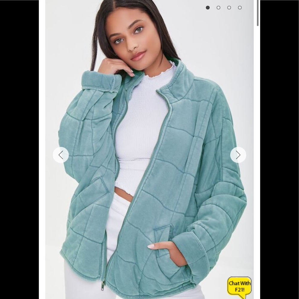 Baby blue forever 21 quilted jacket
